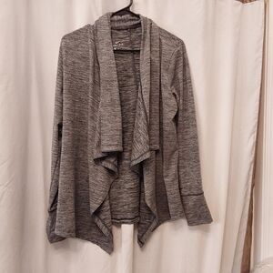 Nike Women's Heather Gray Open-Front Draped Cardigan